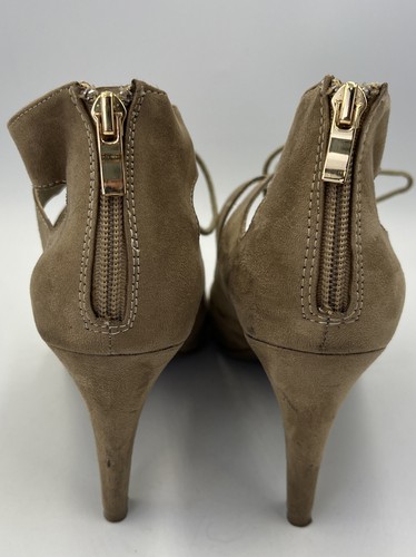 A.n.a. A New Approach ANA CHANCE Women's Beige Tie Peep Toe Zip Heels US 9.5 - Picture 9 of 15