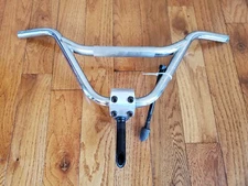 VINTAGE MID SCHOOL DYNO BMX RACING INVERTED QUILL STEM NECK - CHROME HANDLEBARS