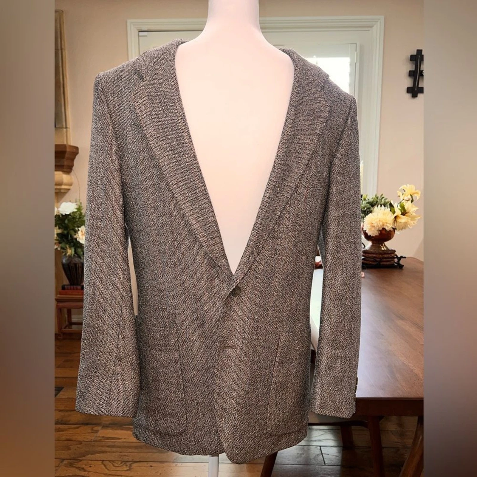 SAINT LAURENT (YSL) Blazer cappotto sportivo tweed Yves Saint Laurent 2 bottoni foderato Made in France