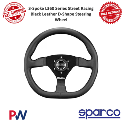 Sparco 3-Spoke Monza L550 Series Street Racing Black Suede