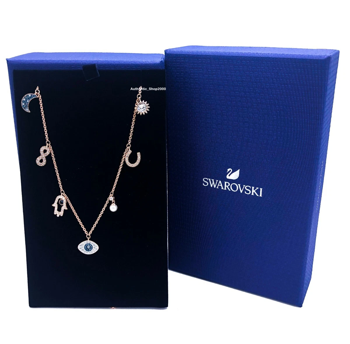 New Authentic SWAROVSKI Rose Gold Crystal Multi Charms Symbols 
