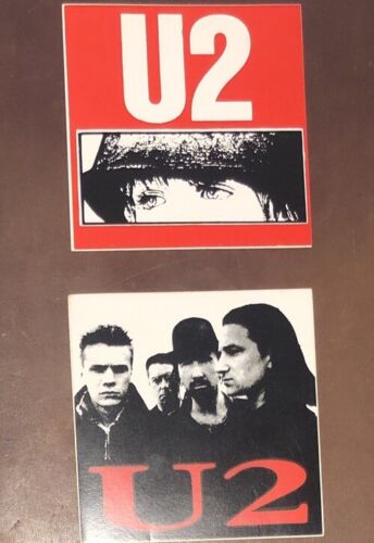 U2 Lot Of 2 Vintage 80’s Joshua Tree And War 4x4 Window Sticker - Picture 1 of 7