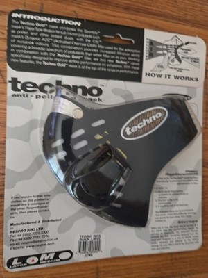 RESPRO TECHNO GOLD MASK, ANTI-POLLUTION, BLACK, NEOPRENE, LARGE