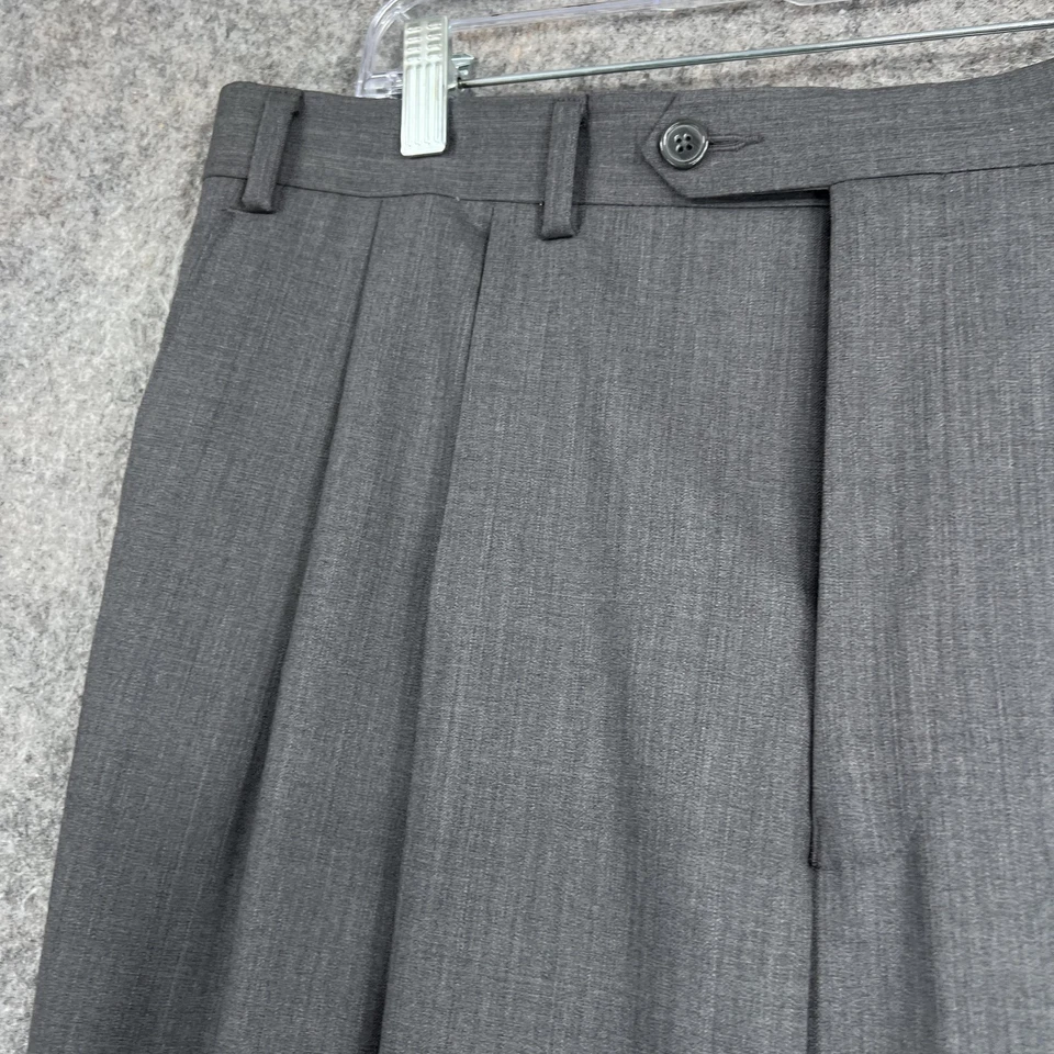 T. Harris Dress Pants Mens 36x30 Pleated Front Cuffed Classic Fit Wool Trouser - Image 3 of 4