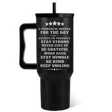 Inspirational Gifts For Women Men, Stainless Steel Tumbler With Handle 40 Oz,...