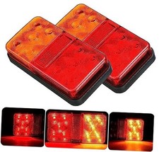 2PCS 12V LED Rear Tail Lights Trailer Lights Universal 10Leds Stop Brake Light