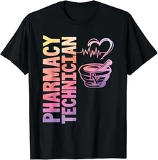 Pharmacy Technician Pharmacist Heartbeat Mortar T-Shirt