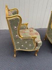 67516 Pair of Vintage French Provincial Gold Gilt Wingback Chairs — photo 8