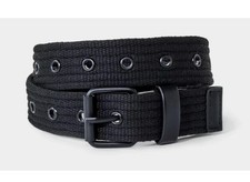 Cloth black Belt cat  jack childrens black grommets holes and metal belt buckle