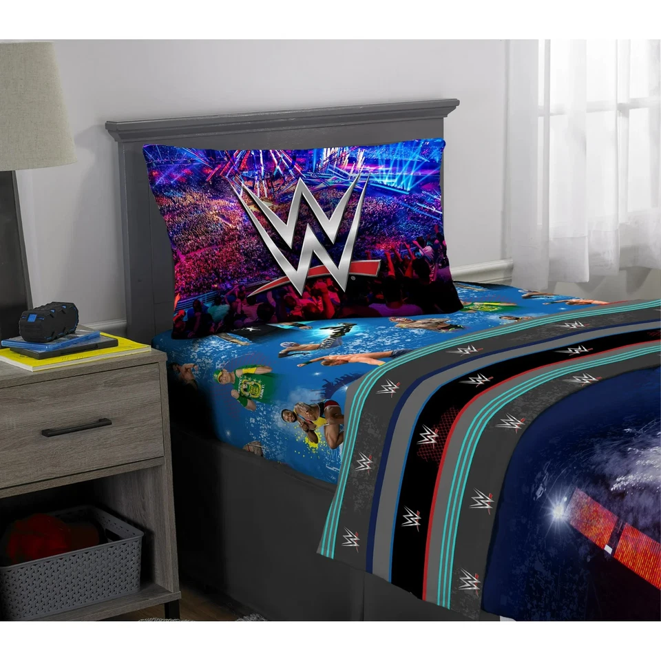 Juego de cama edredón y sábanas WWE Bed in a Bag tamaño doble 4 piezas regalo para niños Foto 4 de 4