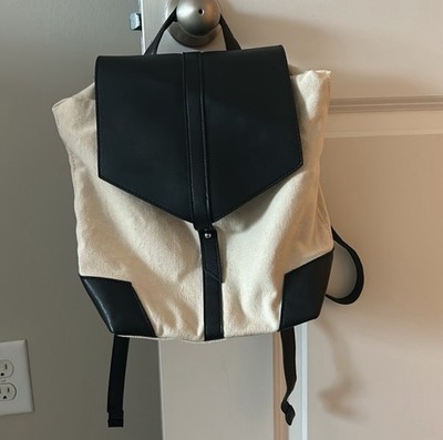 Deux Lux Black and White Canvas Backpack | eBay display picture 2