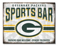 Green Bay Packers sports Bar Tin Sign wall decor 12.5" x 16" Made in USA