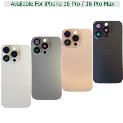 iPhone 16 Pro / Max Replacement Rear Back Glass Battery Cover With Camera Lens