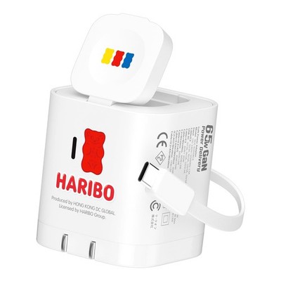 Haribo 65W GaN Wall Charger with Retractable USB-C Cable, PD 3.0 & QC 4+ / 4....