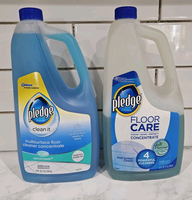 LOT OF 2 DISCONTINUED PLEDGE FLOOR CLEANER RAINSHOWER 1-FULL 1- APPROX 45%