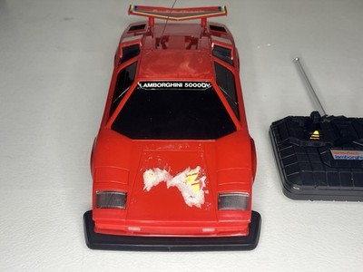 Vintage Turbo Red Lamborghini Countach Radio Shack RC Car & Box