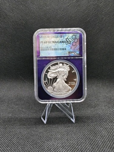 2015-W American Silver Eagle NGC PF69 UCAM Proof Ultra Cameo Coin 🟪 Trader Bea