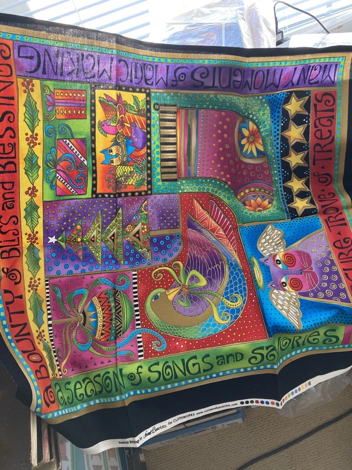 Kit de colcha Bountiful Blessings por Laurel Burch ~ Sanduíche de colcha (com apoio) - Imagem 4 de 4