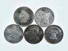 Lot 5 VINTAGE 1 Oz Silver Bars/Rounds Art Bars Collection Poured .999 *345