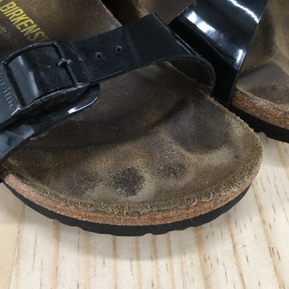 Sandalias Birkenstock Papillio para mujer 39 deslizamiento estrecho corcho negro dos correas con hebilla Foto 4 de 4