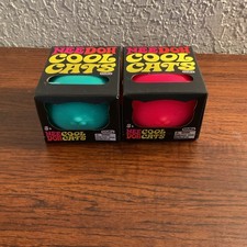 Schylling Nee Doh Cool Cats Squeeze Ball Stress Relievers 2 Pack Teal  Pink