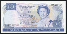 New Zealand - $10 - Brash - Low First Prefix - NXN000557 - Unc