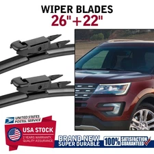 High Quality Durable All Weather Front Windshield Wiper Blades Size 26" & 22"