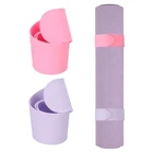 2Pcs Yoga Mat Strap Slap Band One Snap Yoga Mat Slap Band, Light Purple/Pink