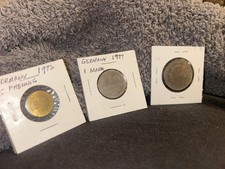 Germany coins 1972 5 Phennig, 1977 1 Mark, 1969 2 Mark
