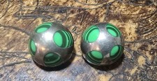 Taxco Sterling 925 Malachite Earrings 1950's Mid Century 
