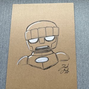 X-men Sentinel Original Art on 9x12 Cardboard by Artist Just Josh.