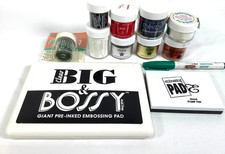 Big Bossy Pad Stamping Embossing Powder - Gold Silver Red Black Emerald