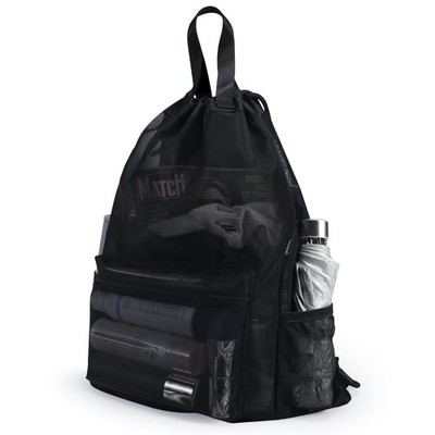 Mesh Backpack For Women Men SemiTransparent Daypack Hiking Swimming Black