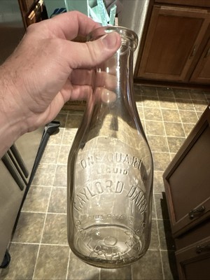 Gaylord Dairy Embossed Quart Milk Bottle Gaylord Michigan MI