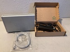 LaCie External 1tb Hard Drive Enclosure Desktop Aluminum Silver USB Cable