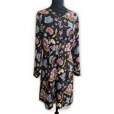 Ann Taylor Loft Floral Long Sleeve Petite Dress Women's Sz 10P Casual Dressy 