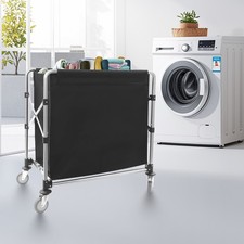 Laundry Cart With 4 Wheels Foldable Laundry Cart Laundry Cart for Home Hotel