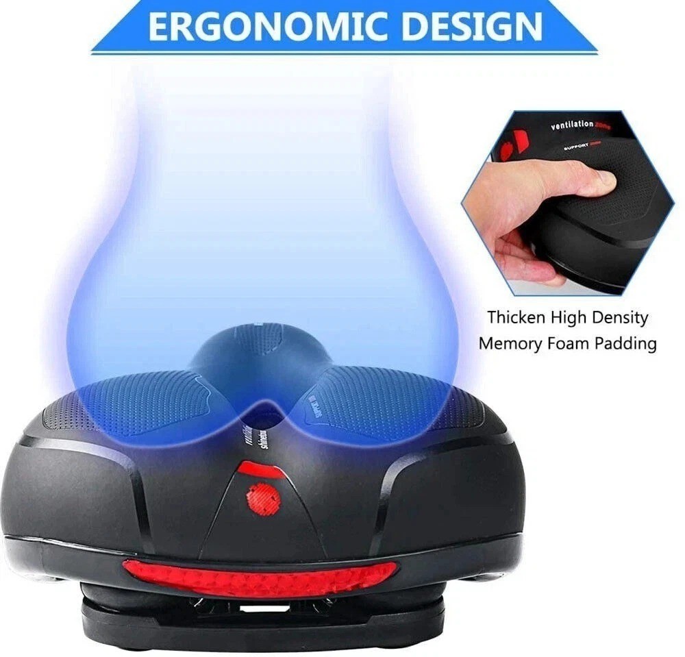 Extra Wide Big Bum Bike Bicycle Saddle Seat Gel Cushion Sporty Soft Comfort Pad