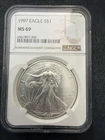 1997 1 oz Silver American Eagle NGC MS69