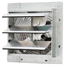 600 CFM Silver Electric Powered Gable Mount Shutter Fan/Vent