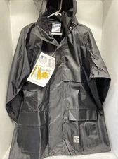 L - NEW Open Road Rip Stop 150D Rain Jacket Waterproof Parka Coat Removable Hood