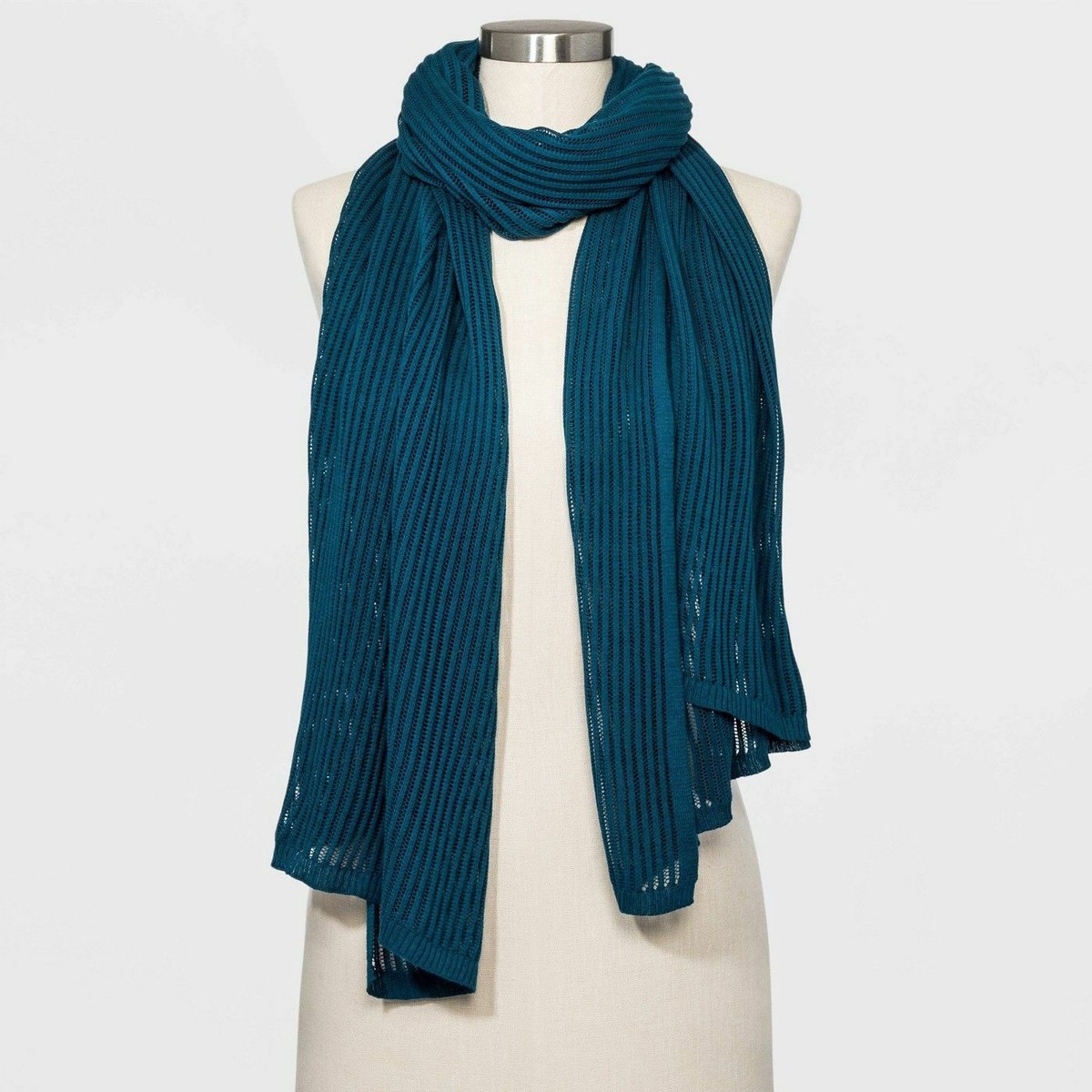Women's Oblong Travel Wrap Scarf in Teal- A New Day, One Size
