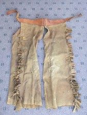 1930's Boys Cowboy Chaps - Leather - Tom Mix - vintage antique
