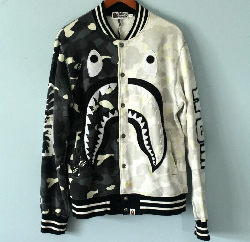 Bape varsity hotsell jacket black