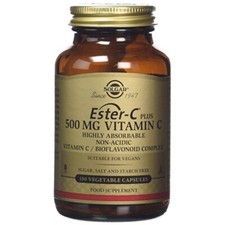 Solgar Ester-C Plus Vitamin C Vegetable Capsules, 500 Mg, 100 Count