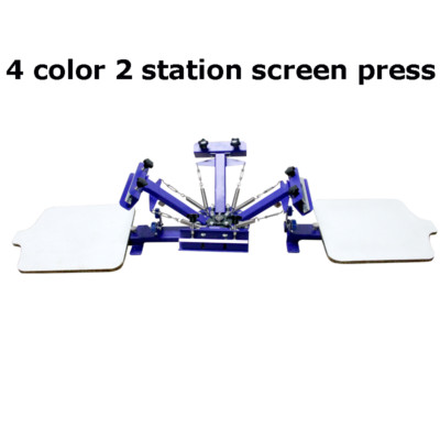 4 color 2 station screen printing machine combination silk screen Press Printer 