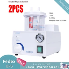 2 pcs 1L Portable Phlegm Suction Unit Emergency Medical Vacuum Aspirator Machine