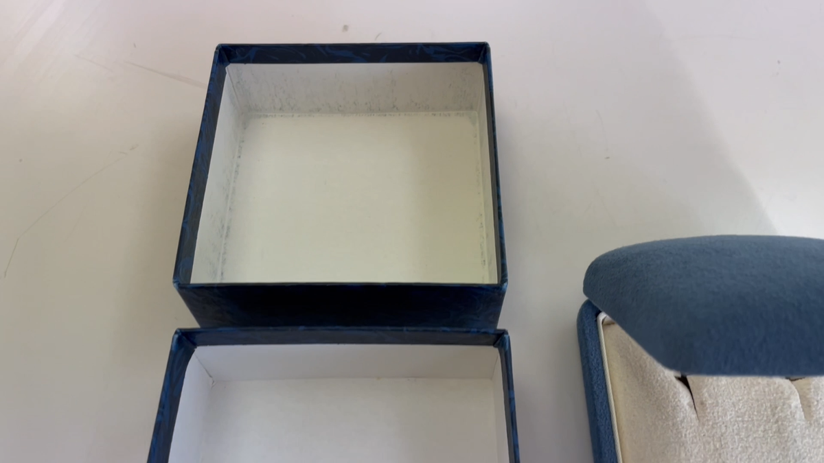 Mikimoto Pearl Earrings Jewelry Case Storage Box Outer Box Blue