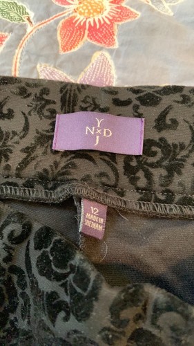 NYDJ Women’s Black Pull-on Patterned Leggings  SZ12 - Picture 2 of 7