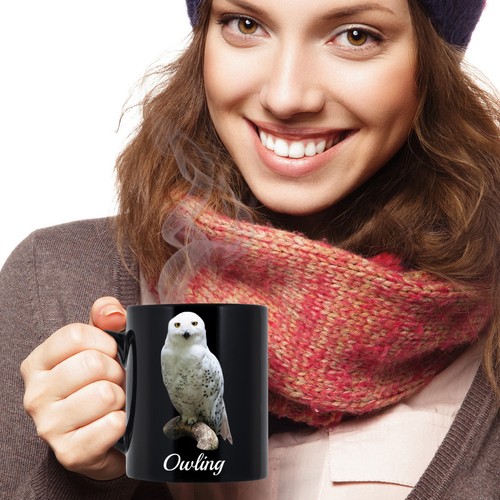 Taza de té de café Owling Like A Boss búho negro - Imagen 7 de 7